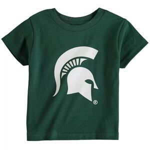 Green and White Spartan Graphic Tee Short Sleeve